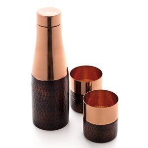 Elixir Recycled Copper Wine Carafe and Tumbler Set: Sustainable and Stylish